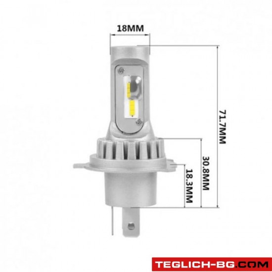 Диодни крушки 3900 H4 - 13w 1500lm 2бр/к-т