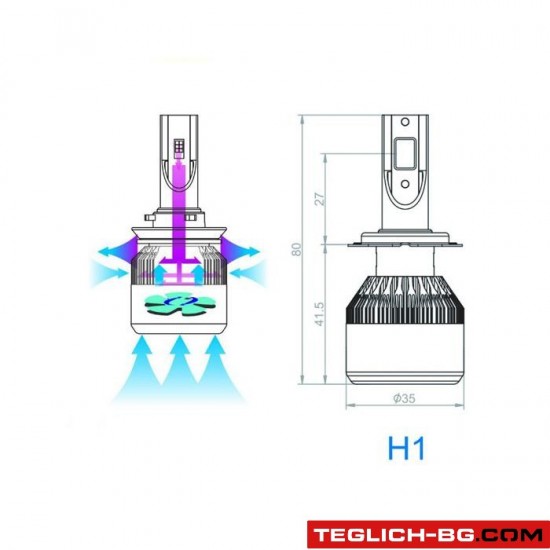 Диодни крушки C6 H1 - 36W 2бр/к-т