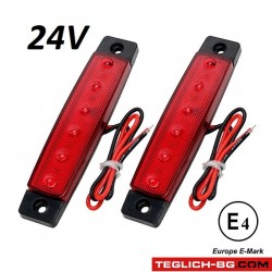 Диоден габарит с 6 LED диода - 24V червен Диоден габарит с 6 LED диода - 24V червен