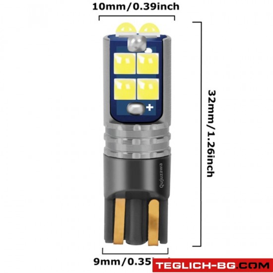 Диодни крушки 3032  10SMD - 12/24V 2бр/к-т