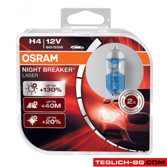 Халогенни крушки Osram Night Breaker Laser H4 2бр/к-т