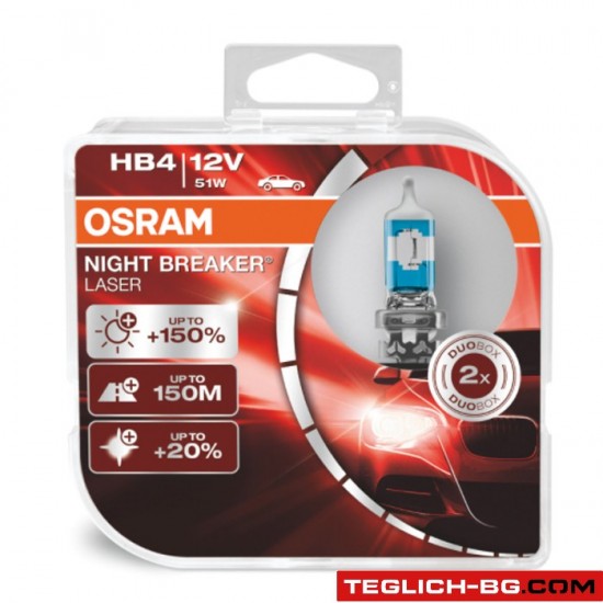 Халогенни крушки Osram Night Breaker Laser  HB4 / 9006 2бр/к-т