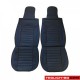 Комплект кожени универсални калъфи за седалки 2бр/к-т - Черно със синьо