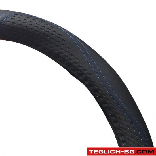 Калъф за волан 2019 - 38cm - Черен със син конец