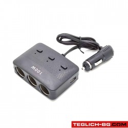 Разклонител за запалка 3-ка + 2 USB 1636 Разклонител за запалка 3-ка + 2 USB 1636