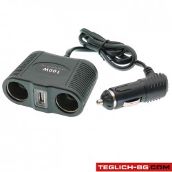 Разклонител за запалка 2-ка+USB 1645 Разклонител за запалка 2-ка+USB 1645