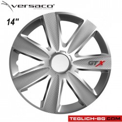 Тасове за джанти 14'' Versaco Carbon GTX - Silver Тасове за джанти 14'' Versaco Carbon GTX - Silver