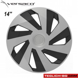 Тасове за джанти 14" Versaco Vector Silver/Black Тасове за джанти 14" Versaco Vector Silver/Black