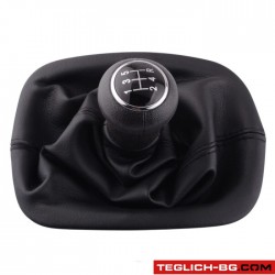 Топка за скоростен лост с маншон подходяща за Passat B5 (97-05) с 5 скорости - Black Топка за скоростен лост с маншон подходяща за Passat B5 (97-05) с 5 скорости - Black