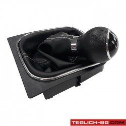 Топка за скоростен лост с маншон подходяща за VW Golf V / VI 03-12 с 6 скорости - бял конец Топка за скоростен лост с маншон подходяща за VW Golf V / VI 03-12 с 6 скорости - бял конец