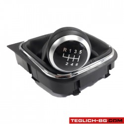 Топка за скоростен лост с маншон подходяща за VW Golf V/VI 03-12 с 6 скорости - черна Топка за скоростен лост с маншон подходяща за VW Golf V/VI 03-12 с 6 скорости - черна
