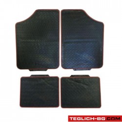 Гумени стелки универсални 2015-4бр/к-т - черни с червен кант