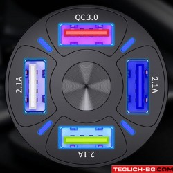 Универсално USB зарядно с 4 USB порта - 2461 Универсално USB зарядно с 4 USB порта - 2461
