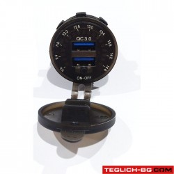 Адаптер за запалка 3088 с 2 USB порта и волтметър