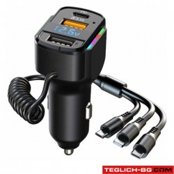 Бързо зарядно К4 с 2 USB порта и кабел Бързо зарядно К4 с 2 USB порта и кабел