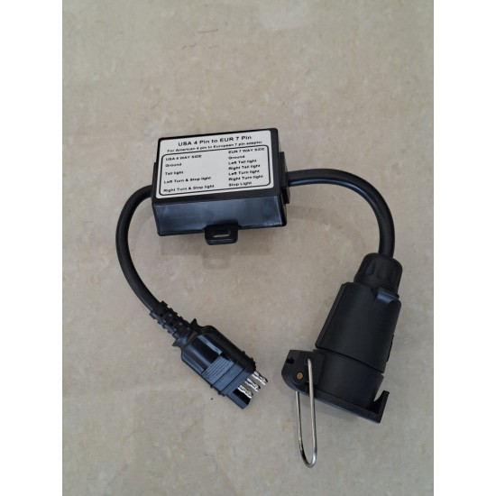 Адаптер за теглич от американски към европейски стандарт 4 Пина US към 7 пина EU Адаптер за теглич от американски към европейски стандарт 4 Пина US към 7 пина EU