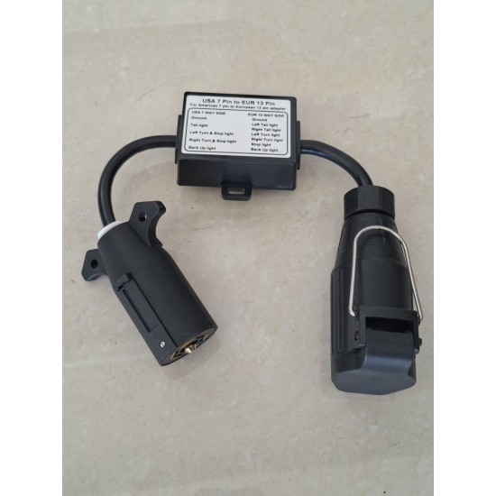 Адаптер за теглич от американски стандарт към европейски 7 пина US към 13 пина EU Адаптер за теглич от американски стандарт към европейски 7 пина US към 13 пина EU