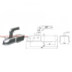 Лапа за ремарке до 750кг за профил 70мм Лапа за ремарке до 750кг за профил 70мм