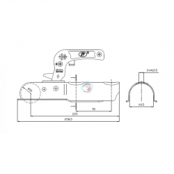 ЛАПА ЗА РЕМАРКЕ ДО 750КГ ЗА ОВАЛЕН ПРОФИЛ 60ММ ЛАПА ЗА РЕМАРКЕ ДО 750КГ ЗА ОВАЛЕН ПРОФИЛ 60ММ